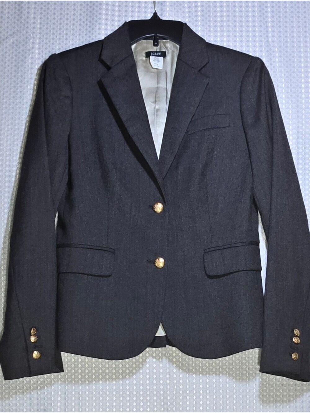J.Crew Charcoal Gray Wool Schoolboy Blazer Classic Prep Ivy League Gossip Girl - Picture 7 of 13